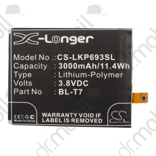 Akkumulátor LG G2 (D802) 3000 mAh Li-ion (BL-T7 kompatibilis) CS CS-LKP693SL